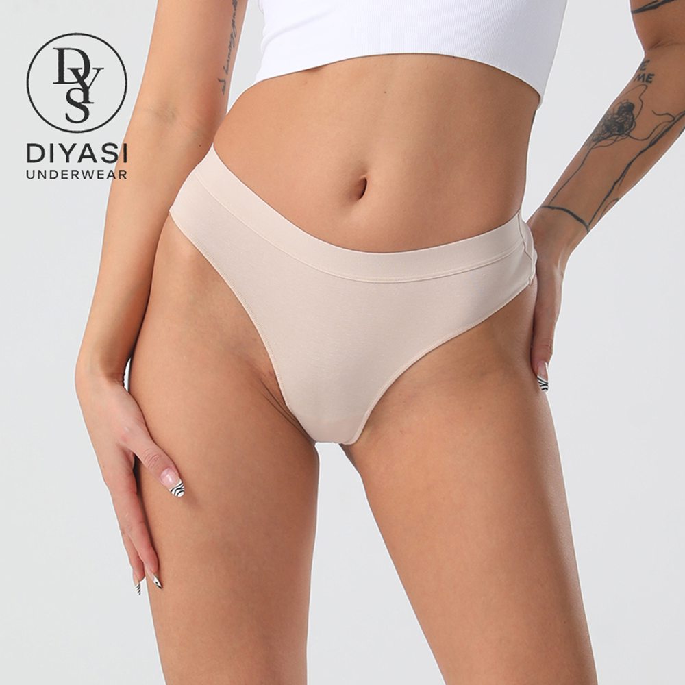 Custom Logo Ladies’ Mid-Rise Cotton Thong – Breathable OEM Underwear Factory – Wholesale & Private Label